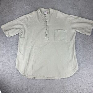 Drawstrings of‎ Malibu Men's Cotton Shirt Xl USA Gray Travel Wear Button